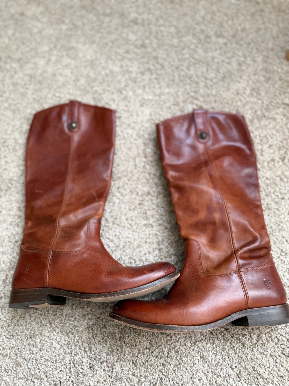 Frye Women's Over-the-Knee Leather Boots in Rich Cognac Brown